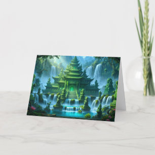 Tempel Kasteel van de Geheime Jade Troon Feestdagen Kaart
