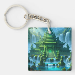 Tempel Kasteel van de Geheime Jade Troon Sleutelhanger