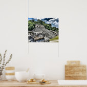 Tempel van de Inscripties, Palenque, Mexico Poster (Keuken)