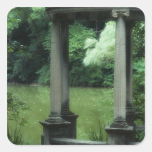 Tempel van de liefde bij de oude Westbury Gardens Vierkante Sticker