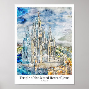 Tempel van het Heilige Hart van Jezus Reizen Poster