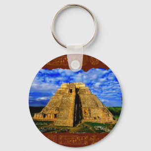 Tempel van het Magische Maya Gift-object Sleutelhanger