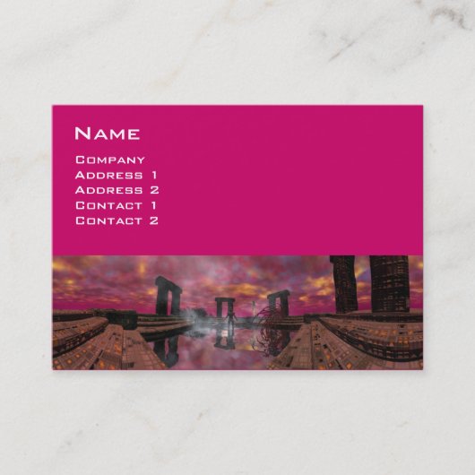 TEMPEL VAN HET WATER , Paarse Fuchsia Visitekaartje (Voorkant)