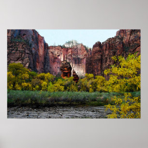 Tempel van Sinawava, Zion in Utah, 12x8 Poster