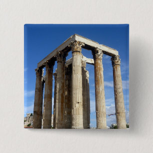 tempel zeus vierkante button 5,1 cm