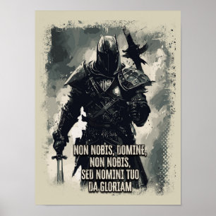 Tempelier Ridder Motto De kruisvaarder Quote Poster