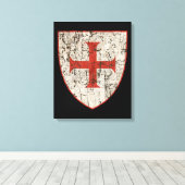 Tempelierkruis, in nood canvas afdruk (Insitu (Houten vloer))