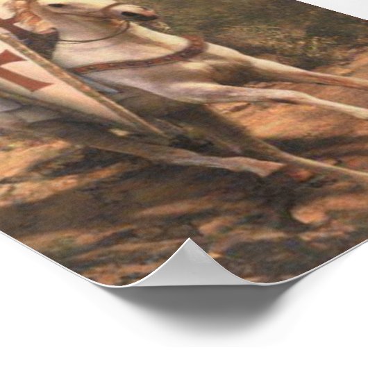 Tempelritter auf weissem Pferd Poster (Hoek)