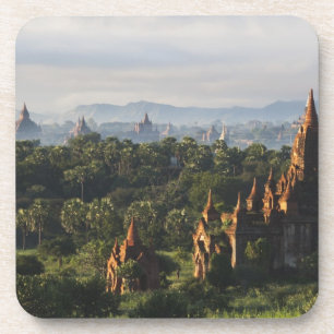 Tempels bij zonsopgang, Bagan, Myanmar Bier Onderzetter