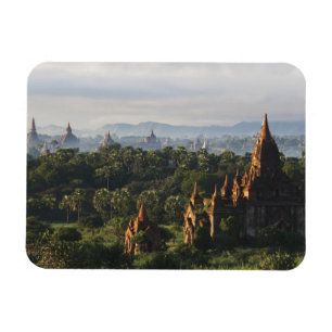 Tempels bij zonsopgang, Bagan, Myanmar Magneet