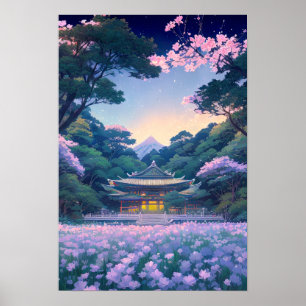 Temperatuur aan de rand van het bos poster