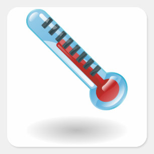 Temperatuur thermometer vierkante sticker