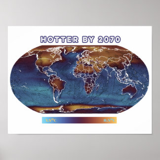 temperatuurkaart van het klimaat poster
