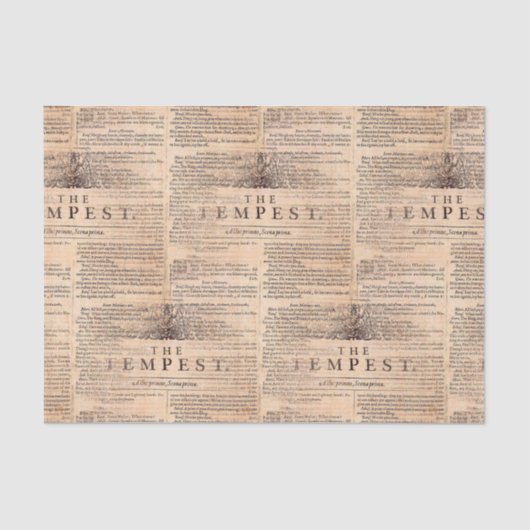 Tempest Shakespeare Play Cream Tissue Paper Tissuepapier (Voorkant)