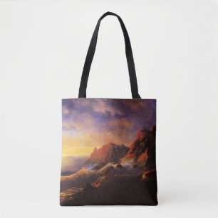 Tempest, Sunset, fijne kunst van Ivan Aivazovsky Draagtas