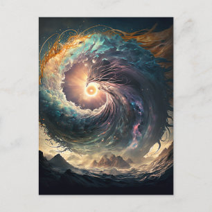 Tempête de couleur en mer - Carte postale Art
