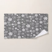 Tempête de flocons de neige sur fond gris argent (Serviette à main)