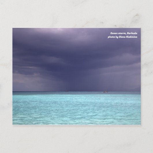 Tempête de mer à Barbuda carte postale (Devant)