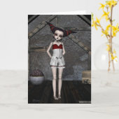 Tempête de poupée de Goth - carte de voeux (Fleur jaune)