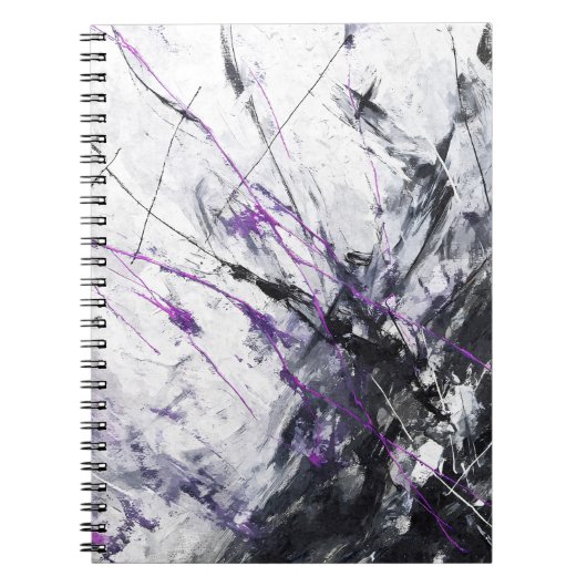 Tempête noire violette foncée Carnet Abstrait (Devant)