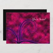 Tempête rose chaude Goth Sweet 16 Invitation (Devant / Derrière)