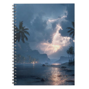 Tempête tropicale de foudre Carnet d'art nocturne