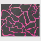 TempGiraffe Hot Pink en Black Print Cadeaupapier (Vlak)