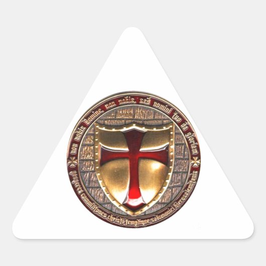 TEMPLAIRE MUNTEN. DRIEHOEK STICKER (Voorkant)