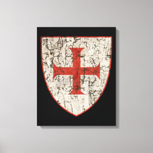 Templar Cross, onderdrukt Canvas Afdruk