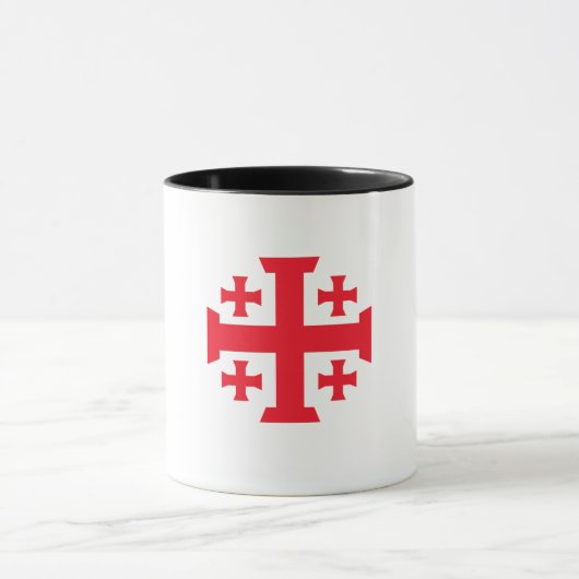 Templar Crusader Jerusalem Cross Coffee Mug Mok (Midden)