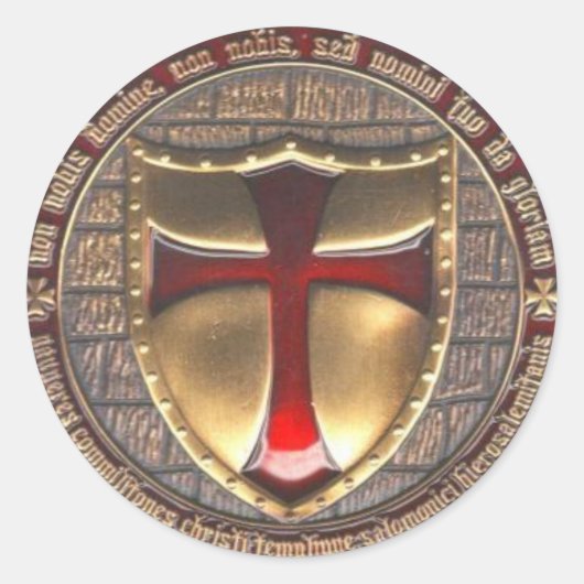 TEMPLAR EMBLEEM RONDE STICKER (Voorkant)
