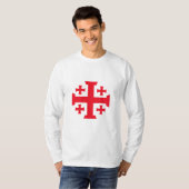 Templar Jerusalem Croix T-Shirt Homme Manches Long (Devant entier)