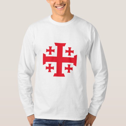 Templar Jerusalem Croix T-Shirt Homme Manches Long (Devant)