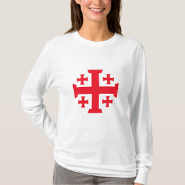 Templar Jeruzalem Kruis Vrouwen T-shirt met lange 