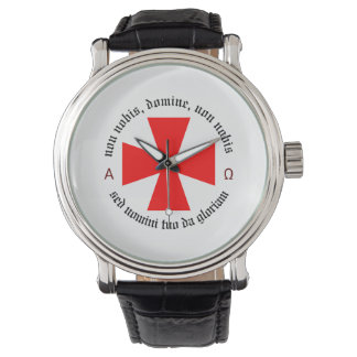 Templar Knight Alpha-Omega Non Nobis Domine Horloge