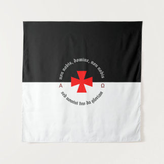 Templar Knight Alpha-Omega Non Nobis Domine Wandkleed