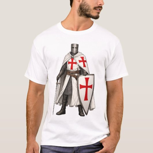 Templar Knight Crusader Men's Tee Shirt (Voorkant)
