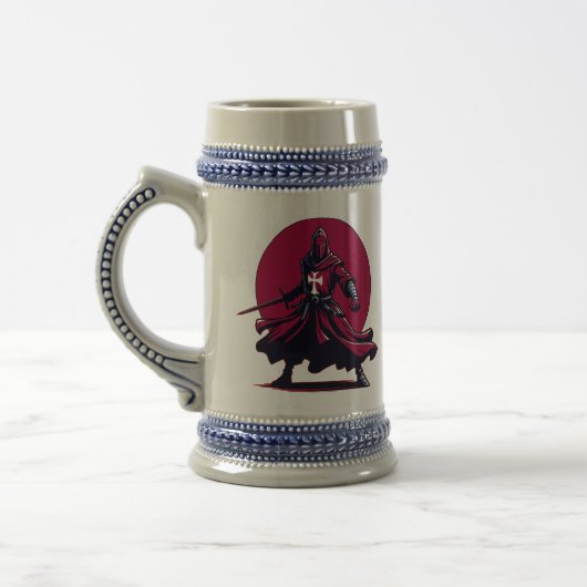 Templar Knight Custom minimalistisch ontwerp Bierpul (Links)