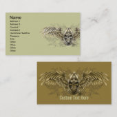 Templar Knight Gothic Medieval Skull met Wings Visitekaartje (Voorkant / Achterkant)