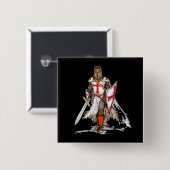 Templar Knight Vierkante Button 5,1 Cm (Voorkant /achterkant)