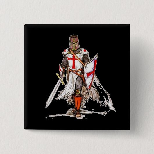 Templar Knight Vierkante Button 5,1 Cm (Voorkant)