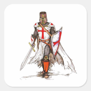 Templar Knight Vierkante Sticker