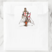 Templar Knight Vierkante Sticker (Tas)