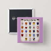 Templar Master Heraldry Vierkante Button 5,1 Cm (Voorkant /achterkant)
