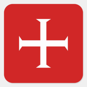 templar messghts red cross malta teutonic hospitaa vierkante sticker