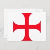 Templar-rood kruis briefkaart (Voorkant / Achterkant)
