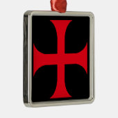 Templar-rood kruis metalen ornament (Rechts)