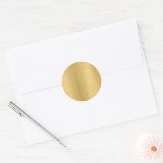 Template Blank Create Your Own Custom Text Gold Ronde Sticker (Envelop)