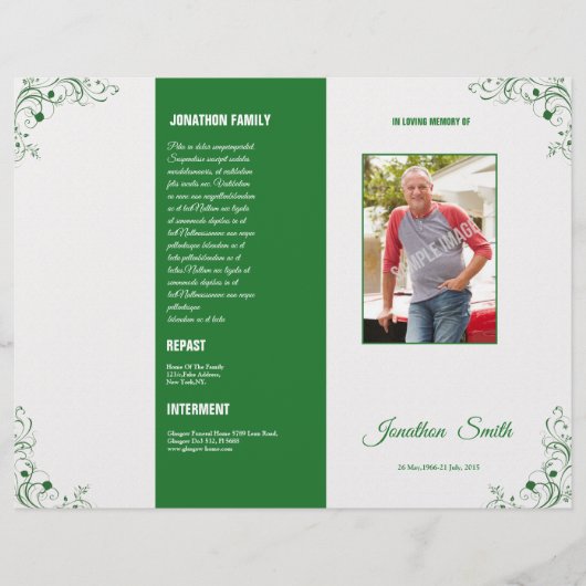 Template brochure voor uitvaartprogramma (Voorkant)
