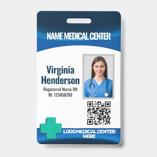 Template Employee Photo Nurse ID Badge (Face)